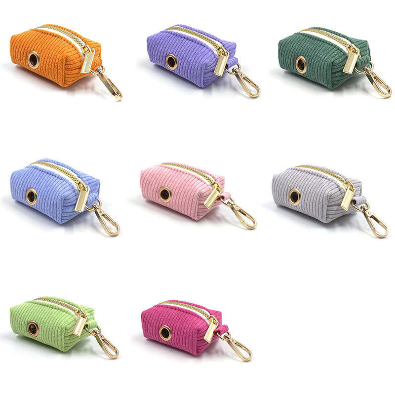 Porta-Sacchetti Elegante in Tessuto a Coste con Moschettone