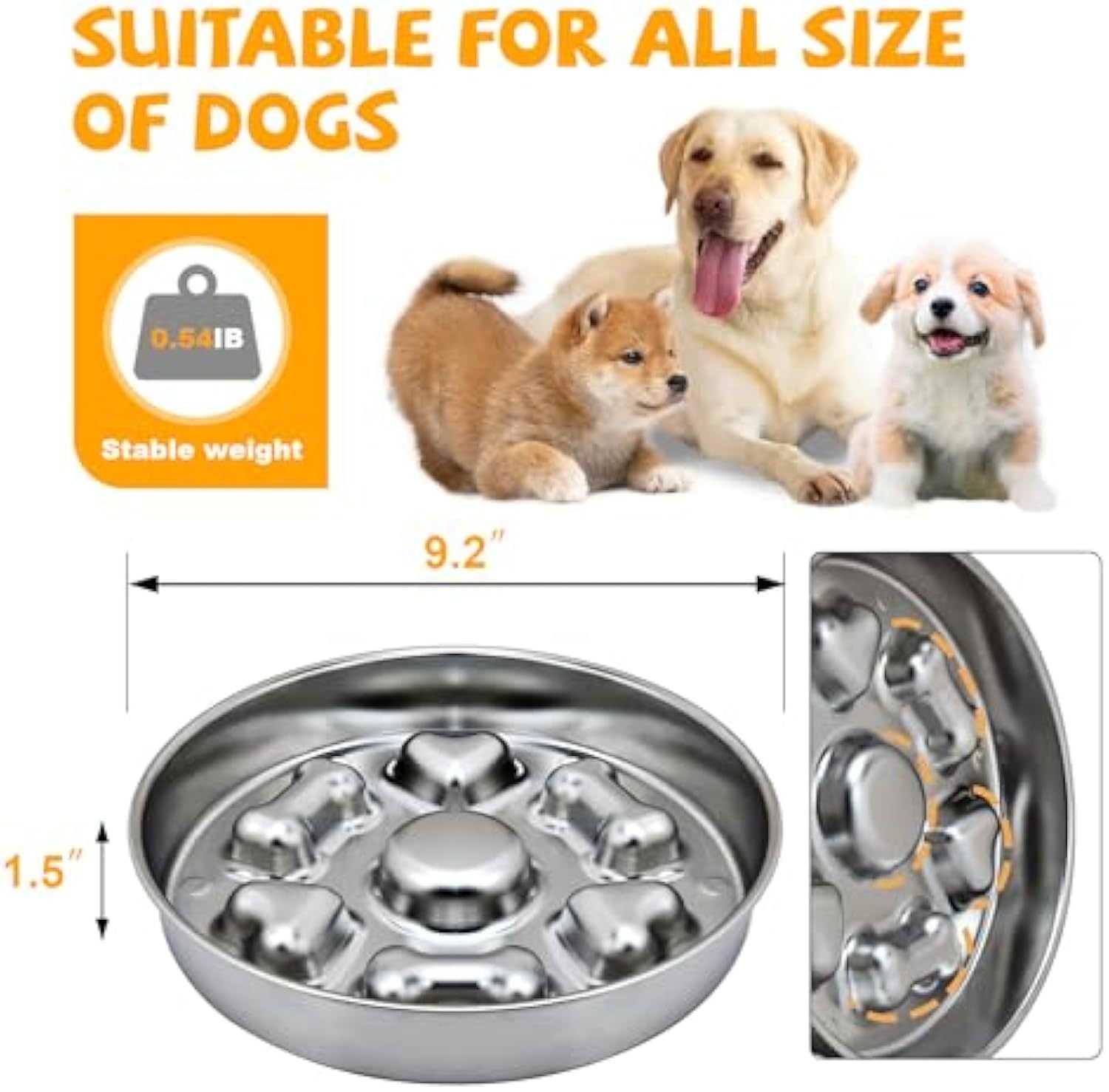 Ciotola Multifunzionale per Cani e Gatti - Doppio Uso per Rallentare la Mangiata e Separare gli Alimenti